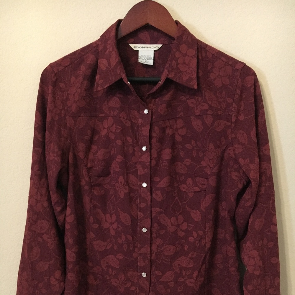 Burgundy Exofficio Ladies Blouse - Size Medium